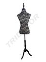 黑蕾丝女包布配黑色头盖黑色实木底座 Busto de Mujer Tela Negra Tapa Negra y Base de Madera Negra