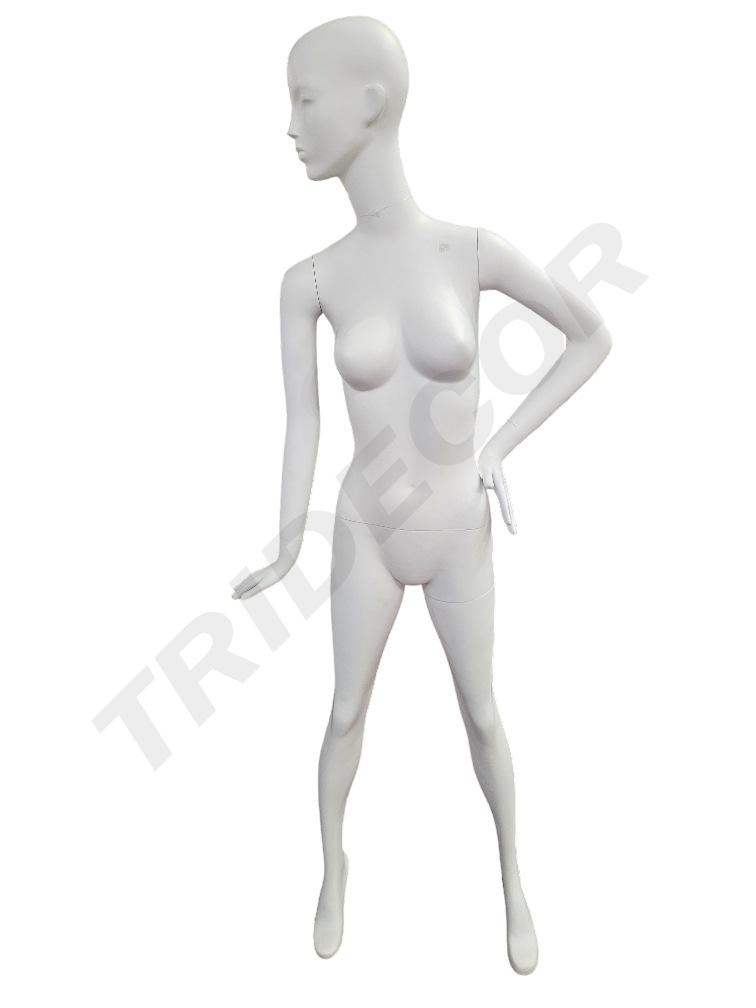 Maniquí De Mujer Blanco Mate Mano En Cintura