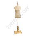 F-2W女模 无手无头 配原木色哑光欧式 Busto Mujer Lino Amarillo Sin Cabeza Sin Brazo Base Tubo Rectangular Clara