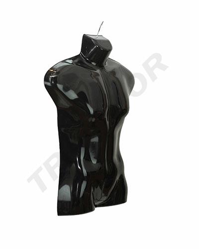 Silhouette eines Mannes, halber Körper, schwarze Farbe