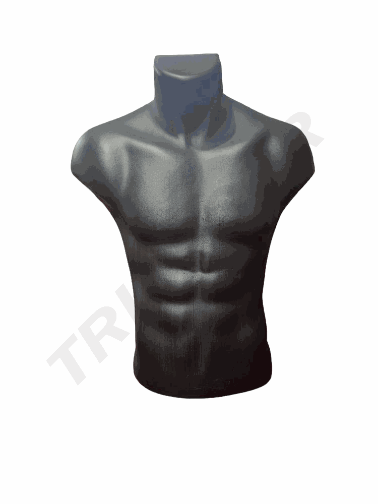 黑色塑料男半身短款  Busto Hombre Color Negro