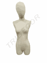 Tecido de linho busto feminino com cabeça sem braço e sem base