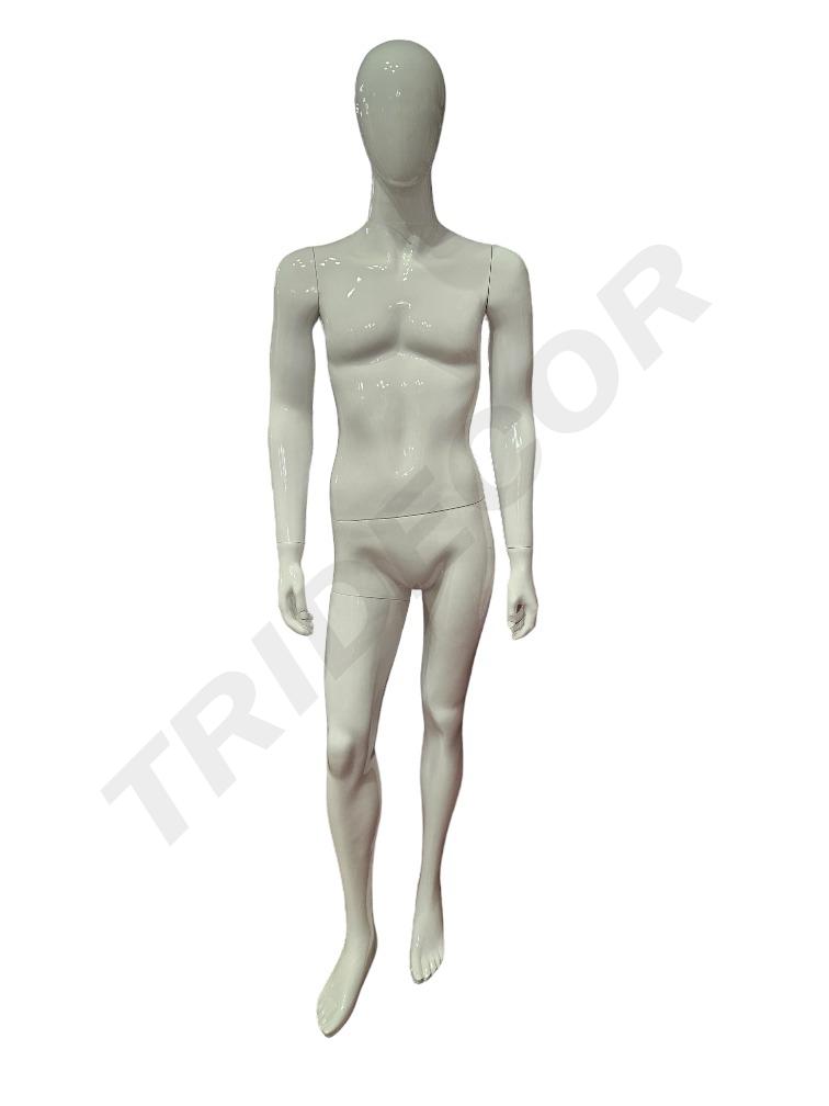 白色男全身亮光模特Af-6 Maniqui de Hombre Cuerpo Completo Blanco Brillo