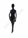 女站模 黑包布。下身喷哑光灰色 Maniqui Mujer Lino Negro Pie Adelantado Brazo Negro Base Negro