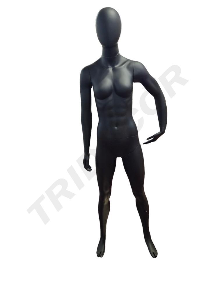 Female Sports Mannequin With Matte Black Head