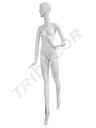 白色亚光高女模特 Maniqui Mujer Blanco Mate Base Acero Inox