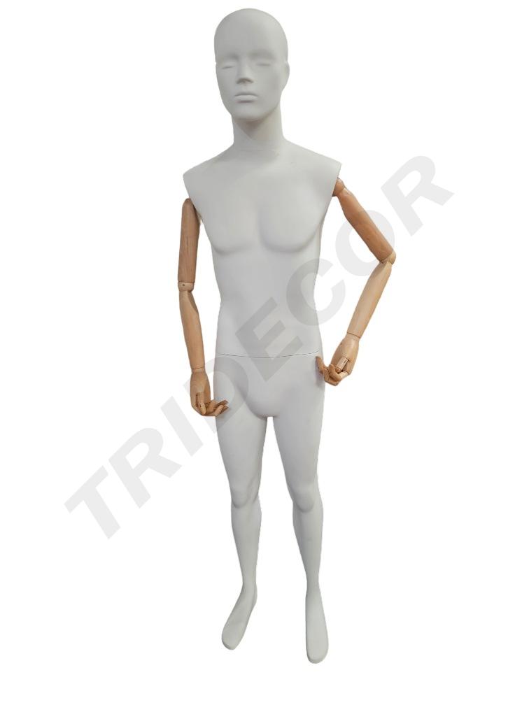 Manequim Blazo Claro Branco Fosco Base em Aço Inox