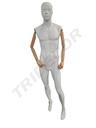 Manequin Forward Foot Matte White Brat Transparent Bază din oțel inoxidabil