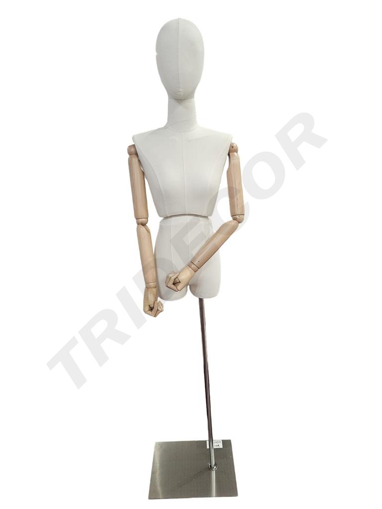 包布女模银色底座 Busto Mujer Lino Base Cromado Brazo Claro