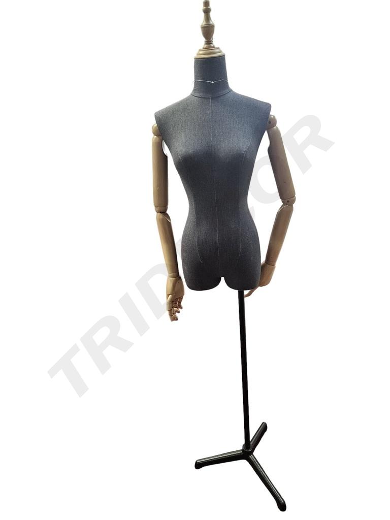 Woman's Gray Bust with Black Base