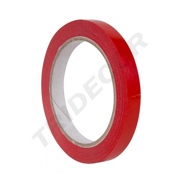 Rote PVC-Klebebandrolle zum Verschließen von Beuteln, 12 mm x 66 m