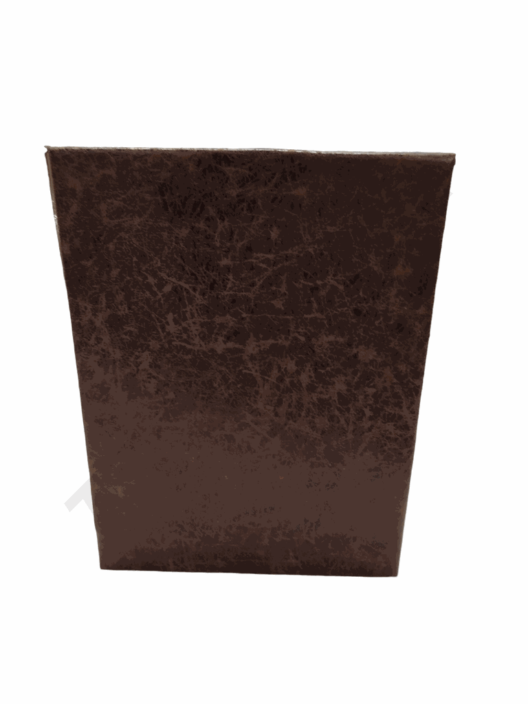 Doppelseitige Tablet-Ablage aus braunem Leder mit Rissen