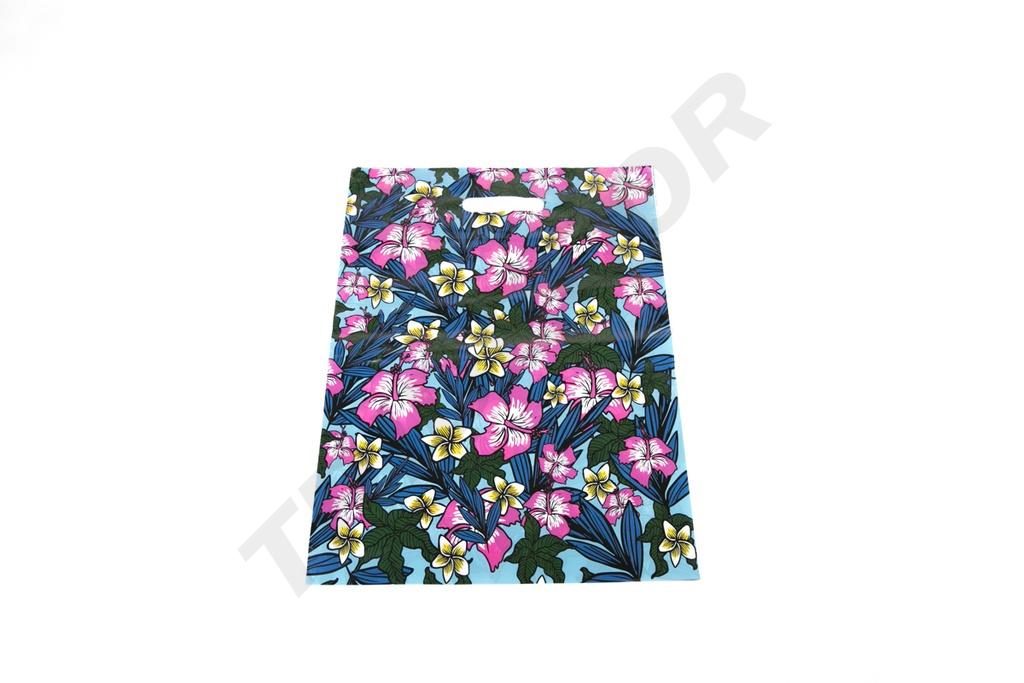 Tragetaschen mit Stanzgriff 35X45cm Blumendruck 100 Einheiten