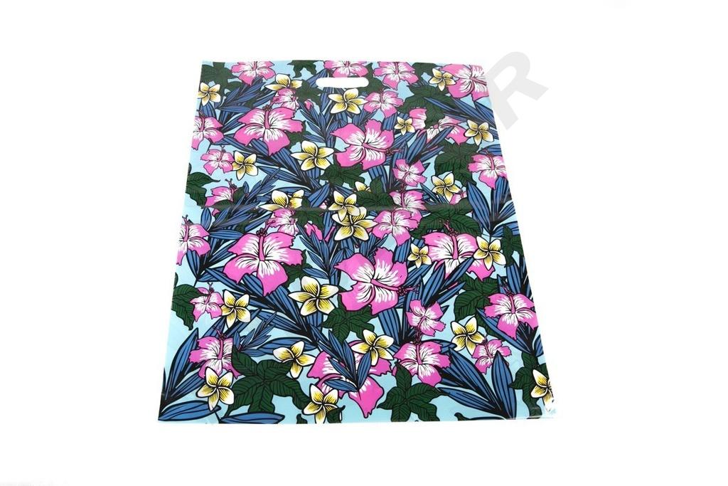Bolsa de Plástico Asa Troquelada 50X60cm Flor100 /Pq 5Pq/caja 