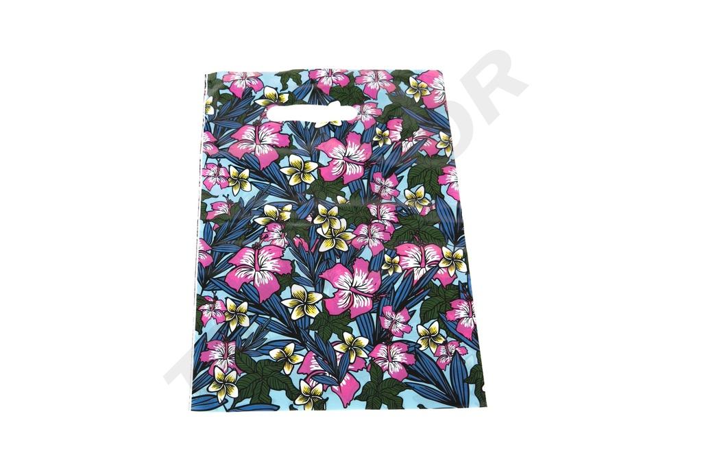 Bolsa de Plástico Asa Troquelada 25X35cm Flor100 /Pq 10Pq/caja 