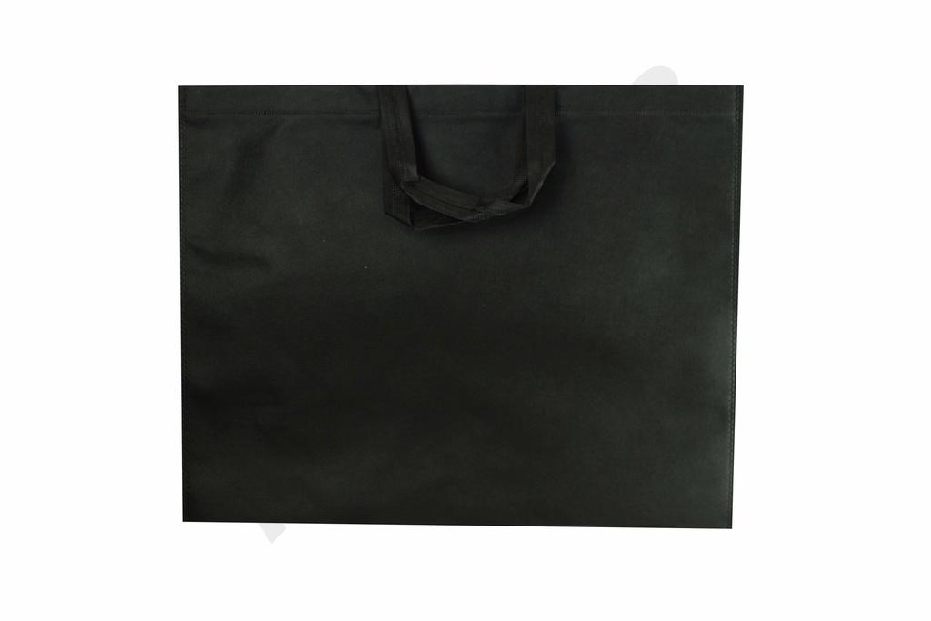 Saco de Tecido 100G com Alça Longa, Cor Preta, 50X40+12cm, 25 unidades/Pacote, 16 unidades/caixa