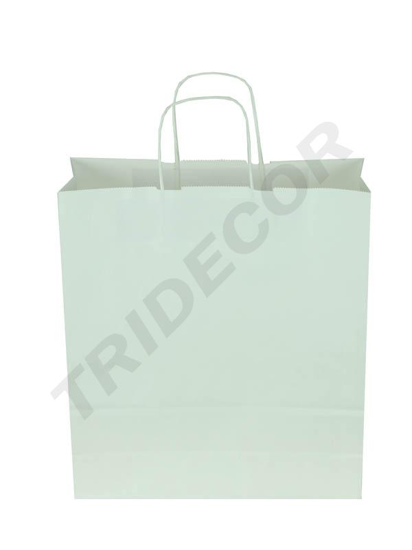 Bolsas De Papel Con Asa Rizada 27X12X37 Cm Color Blanco
