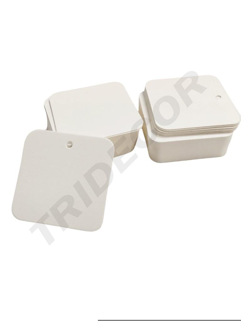 White Label Shape A Square Die Cut 5x5