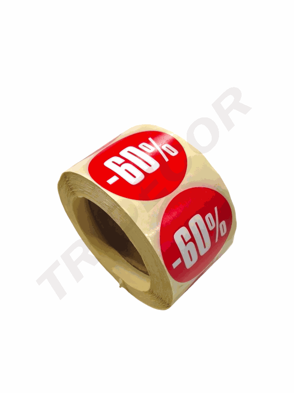 60% Pegatina de 60% 4cm 500Pc 60% 打折纸 60% 4cm 500贴