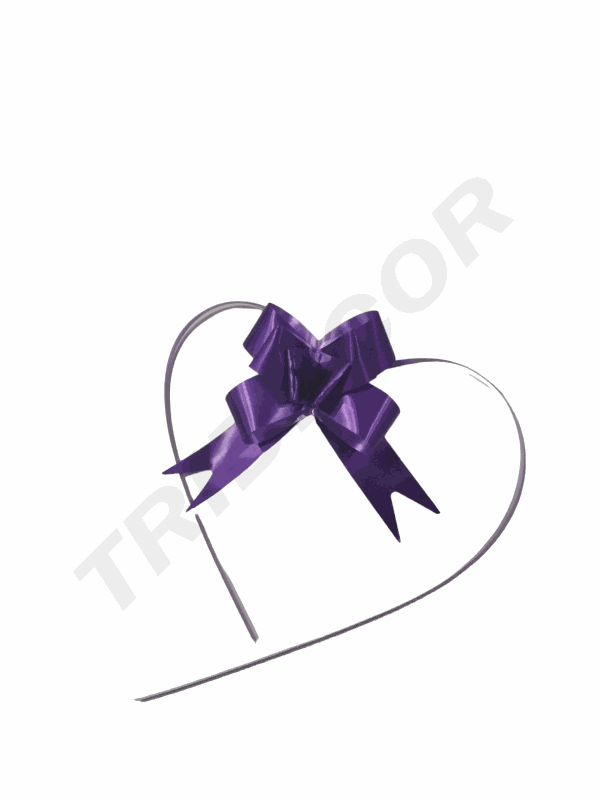Wide Purple Bow Plain Color