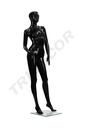 黑色亮光女模 Maniquí de Mujer Negro Brillo Con Facciones