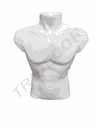 Busto de homem meio corpo branco brilhante