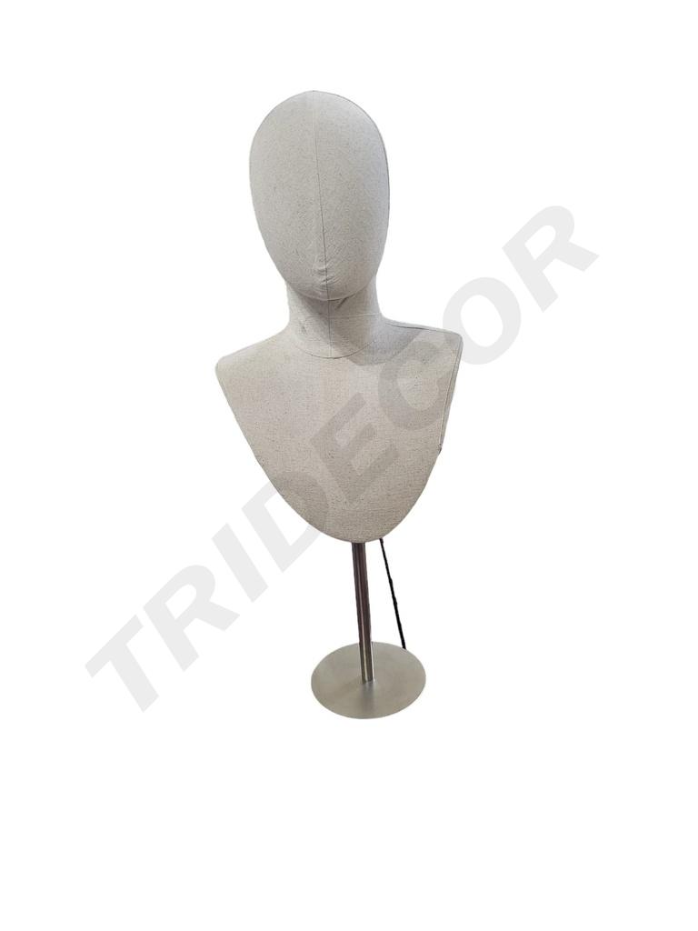 男胸模带不锈钢圆底座 Busto Corto de Hombre Con Base Acero Inox