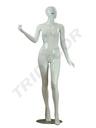 Maniquí Sin Rostro Blanco Brillo Con Pestaña Azul