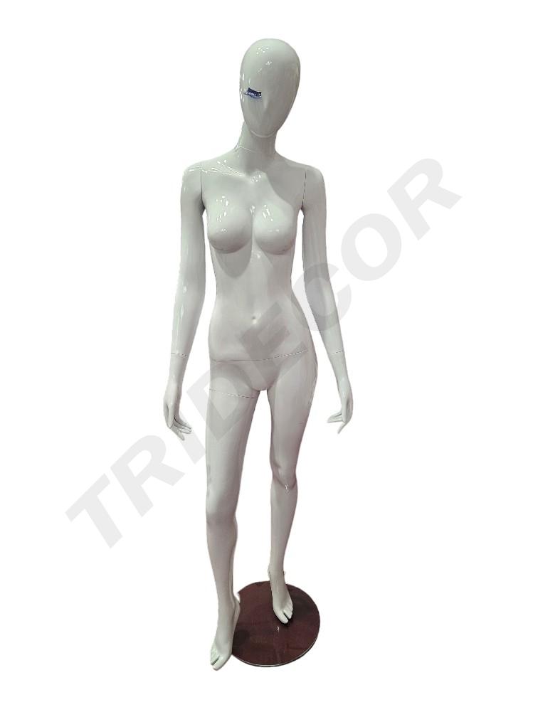 Manequim feminino branco brilhante