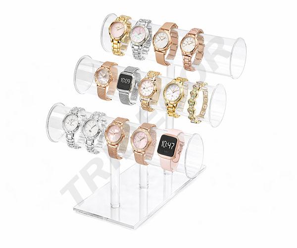 Transparenter Methacrylat-Armbandständer auf 3 Ebenen
