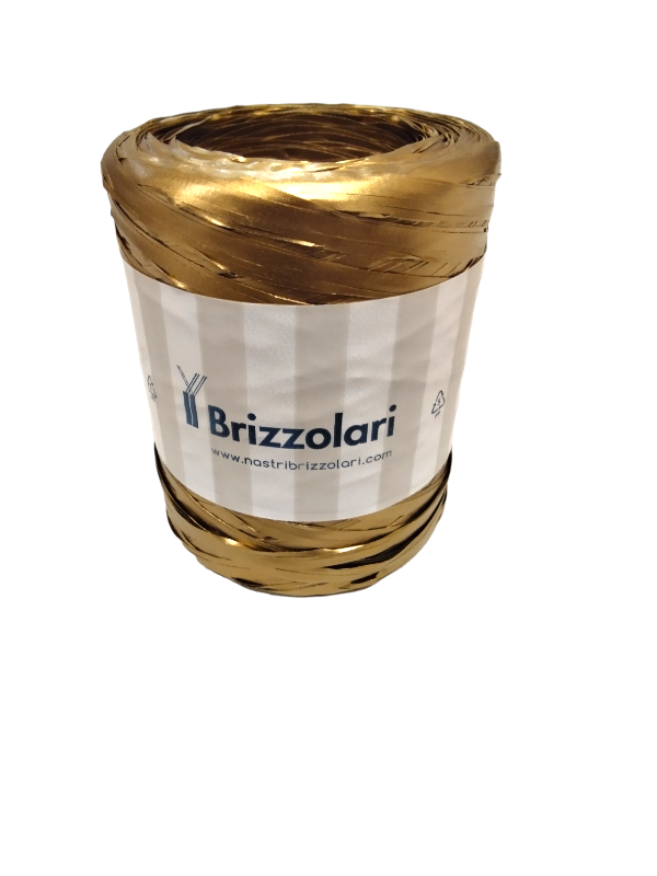 Cinta para Regalos Rafia Dorado Metálico 200 Metros