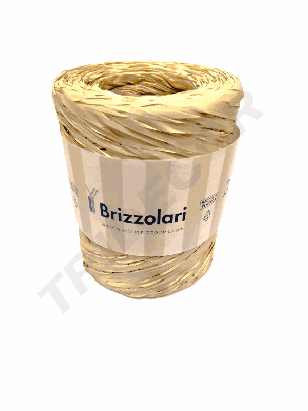Rouleau de ruban raphia beige 5 mm 200 m