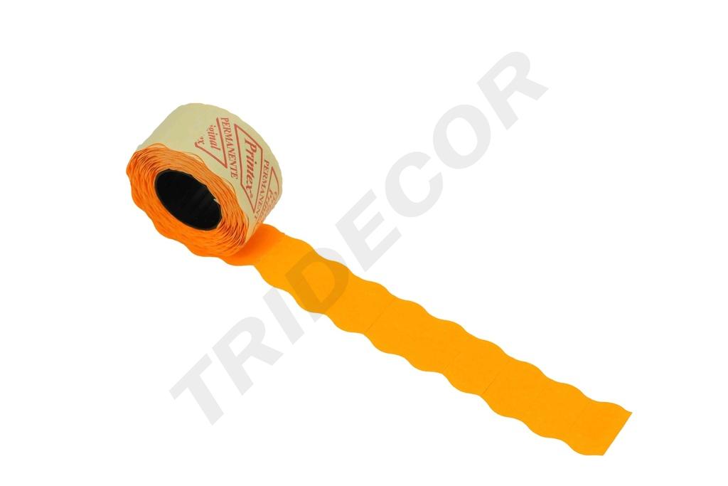 Rolo de Etiqueta Laranja 26X16mm 8Rolos/Pacote