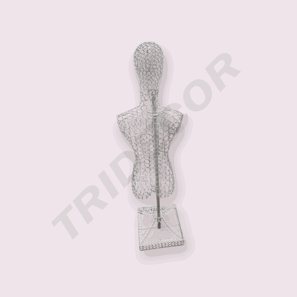 女模特带头亚白 配底座 Busto de mujer con base de alambre blanco