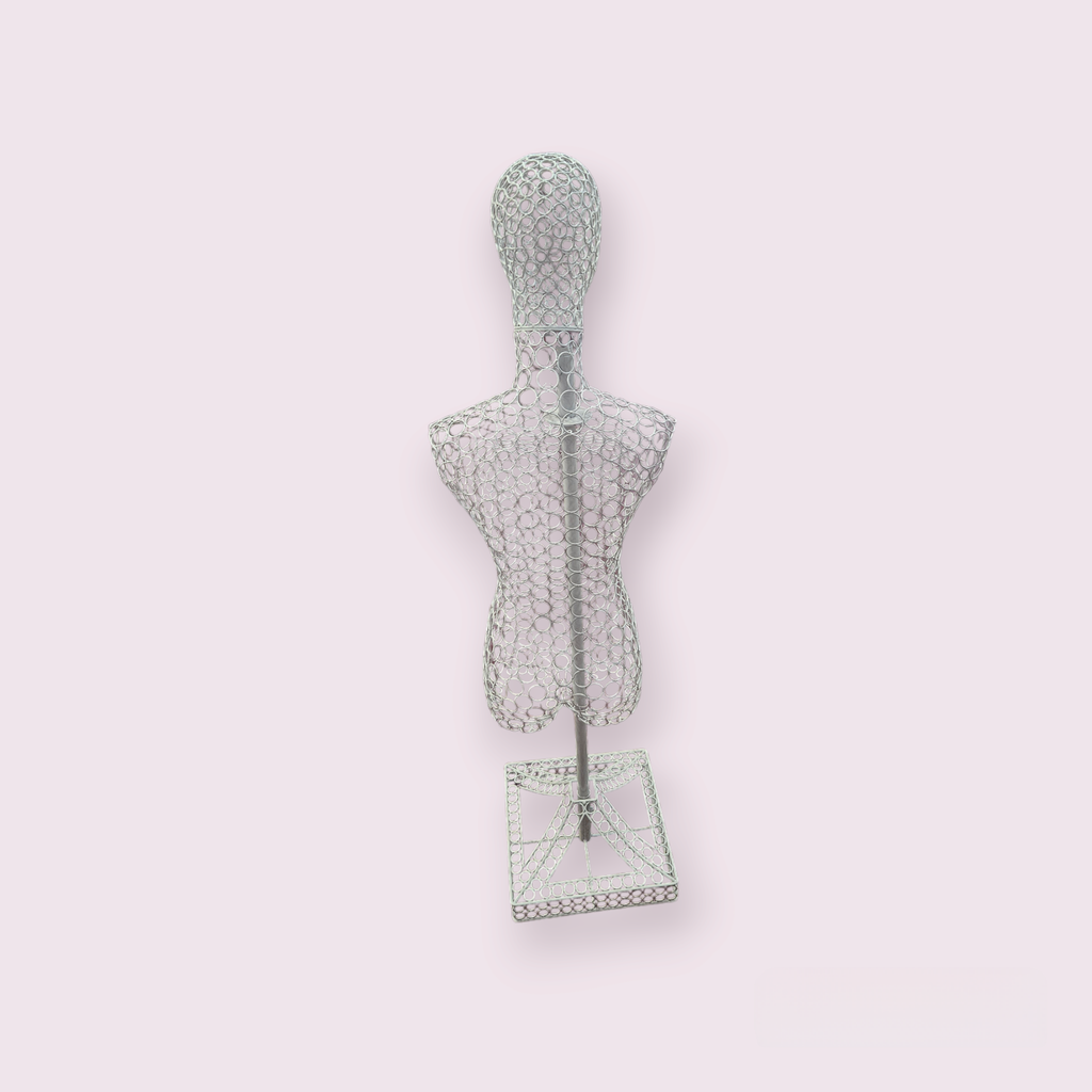 Maniqui Busto De Mujer Metálico Color Blanco