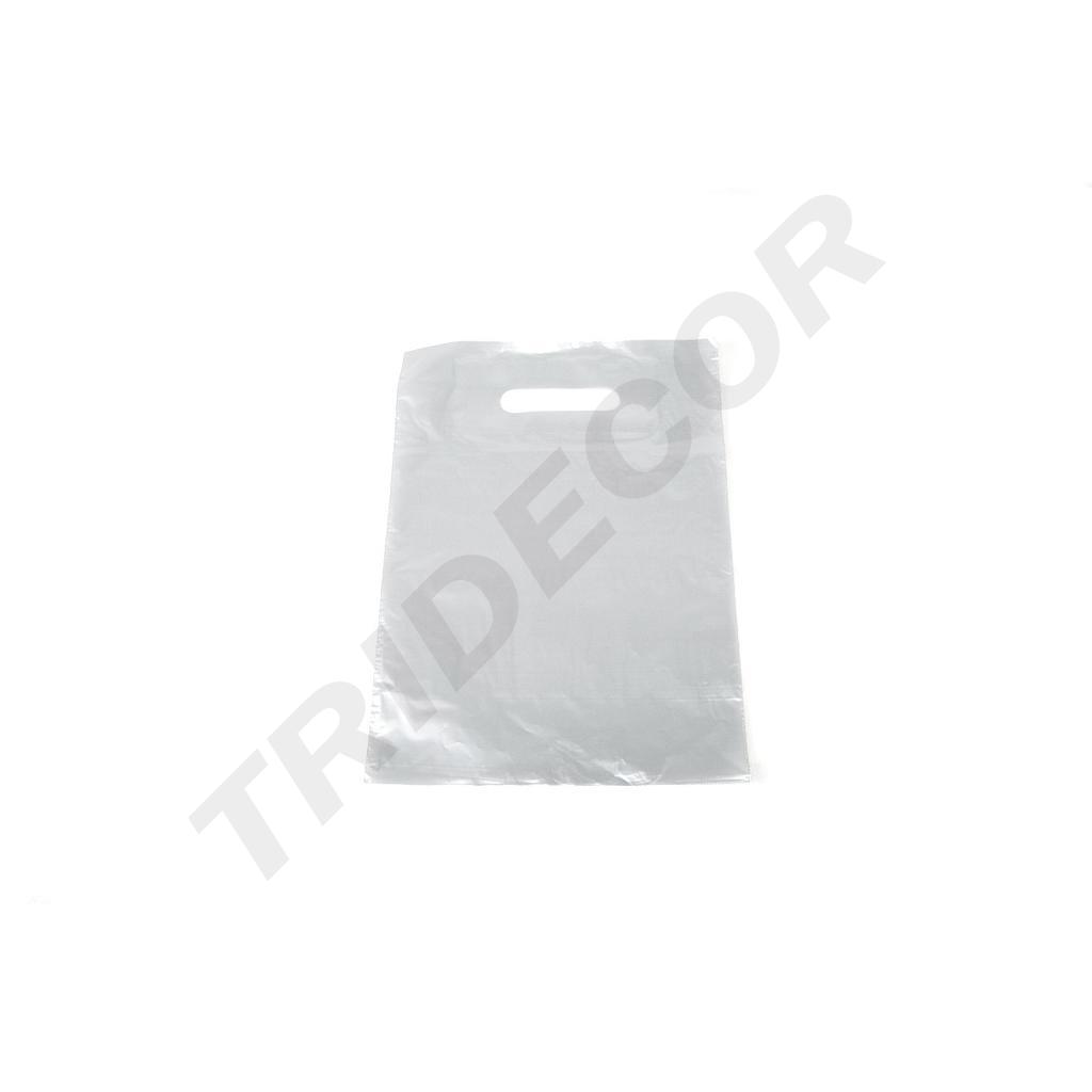 Silver bag with die-cut handles 25X35 cm 100 units