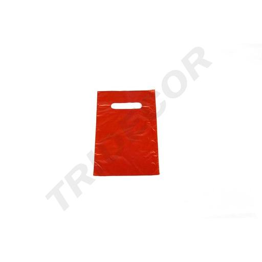 Borsa rossa con manico fustellato 16X25 cm 100 unità
