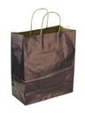 Sac de hârtie kraft albastru închis cu mâner ondulat, 30X24X11 cm, 25 de unități