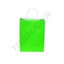 Light green paper bag with curly handle 29X22X10 cm 25 units