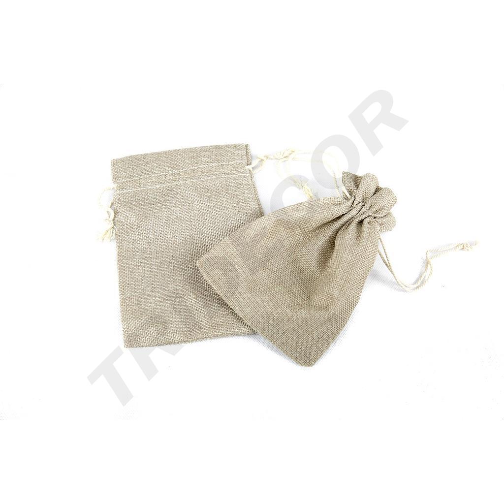 Bolsas Cierre Cordón En Tela de Yute 17x12 Cm