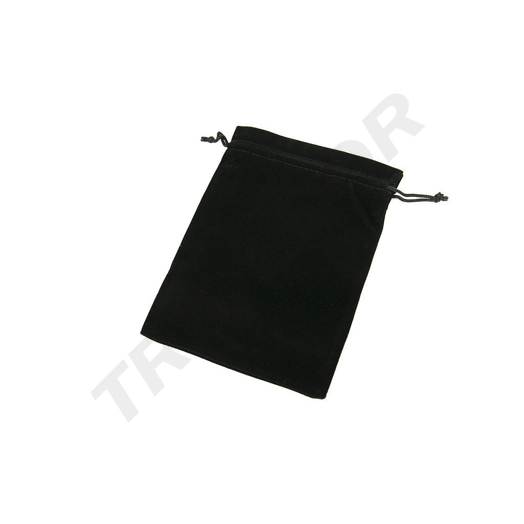 Bolsas Cierre Cordón En Terciopelo Negro 19x14 Cm