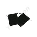 Bolsas Cierre Cordón En Terciopelo Negro 12x9 Cm -20Und