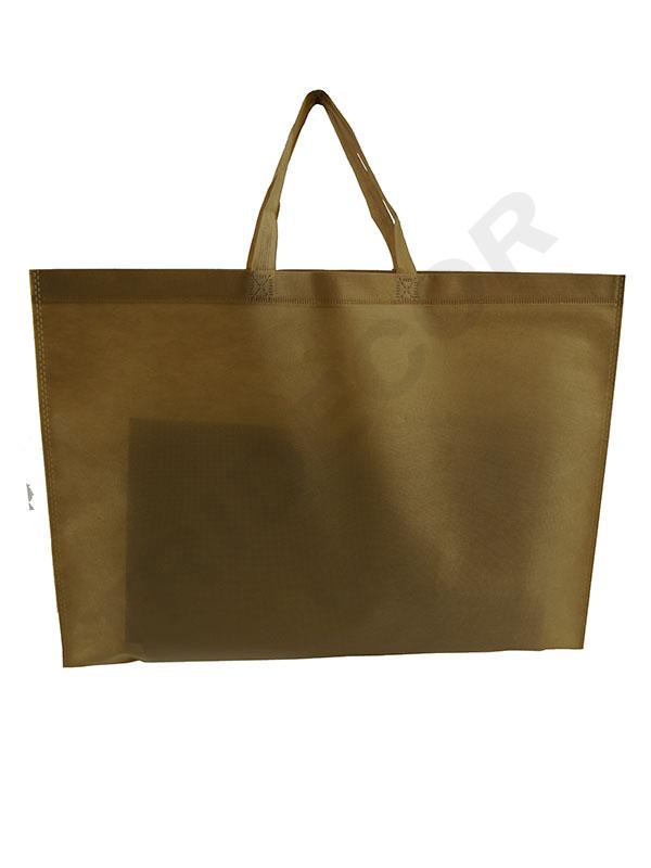 Saco de tecido cor de camelo com pega recortada 35x45cm 25 unidades