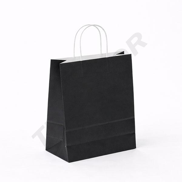 Bolsas Con Asa Rizada 27X12X37 Cm Color Negro 25 Unidades