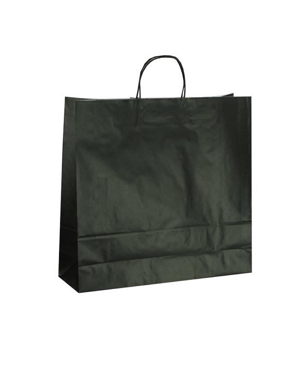 Black Paper Bag with Curly Handle 22X10X29 CM - 25 Units