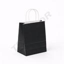 Bolsas de papel con asa rizada 22x10x29 cm color negro, 25 unidades