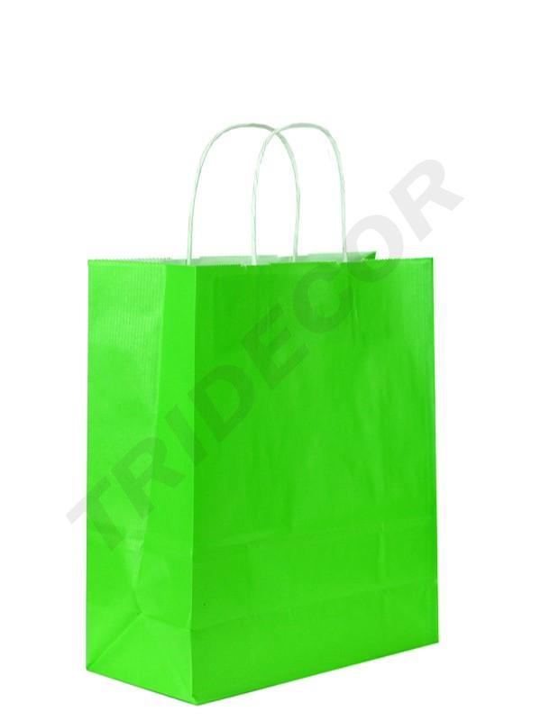 Bolsas De Papel 27x12x37 Cm Verde Claro 25 Unidades