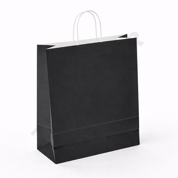 Borsa in carta di cellulosa manico riccio nero 45X15X49 25 unità