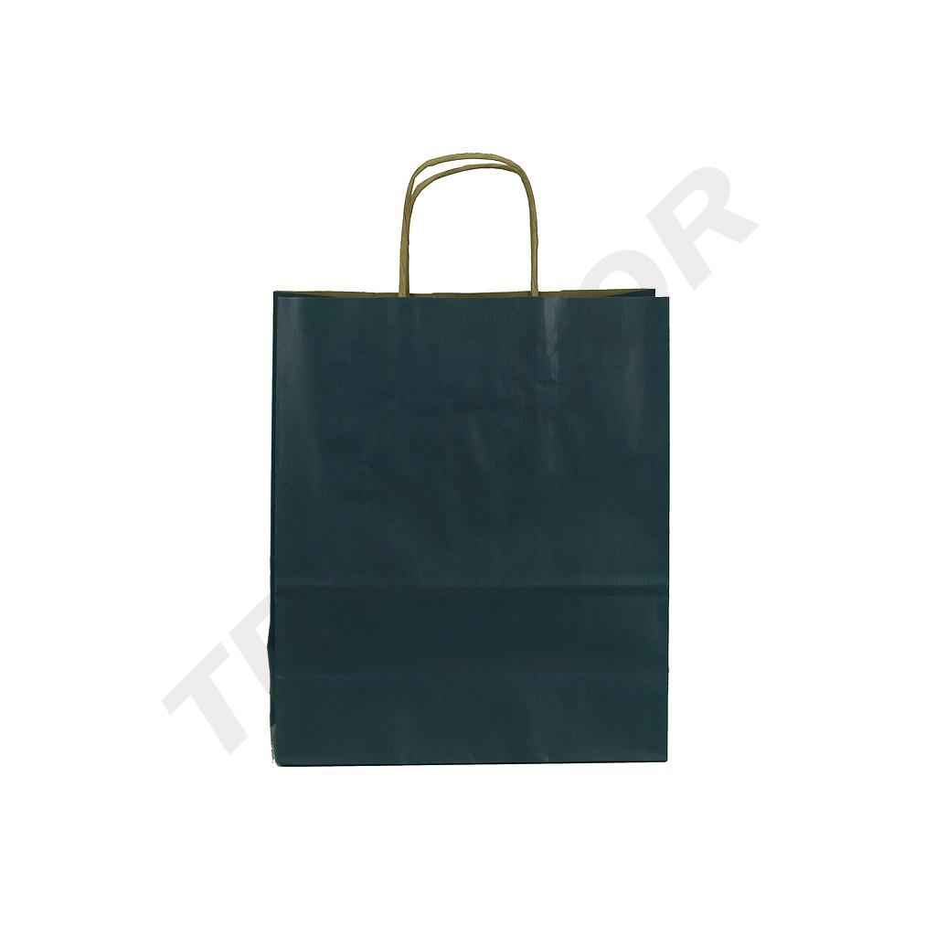 Dunkelblaue Kraftpapiertüte mit lockigem Griff, 45X15X49 cm, 25 Einheiten
