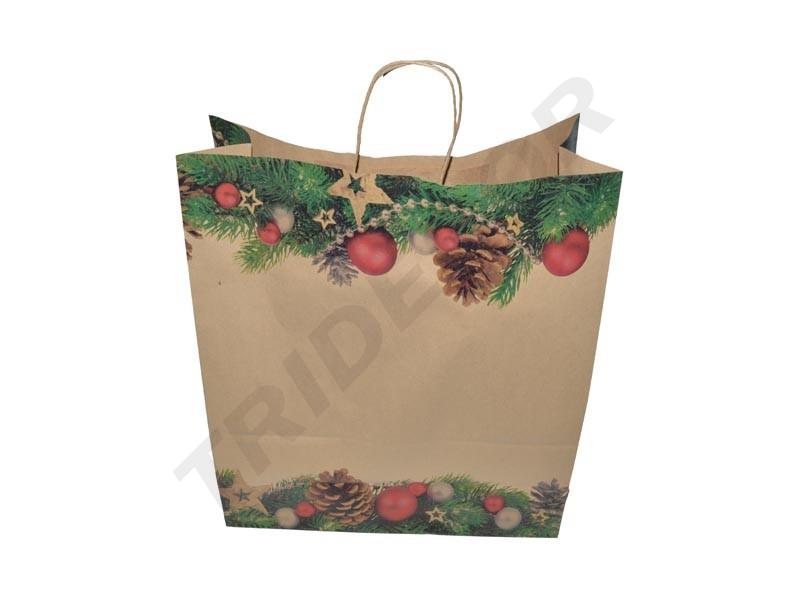 Sac en papier Kraft pour Noël 27X12X37CM 25/Paquet 200PCS/Boîte